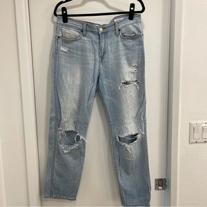 Lucky Brand Charlotte Rail ripped ankle jeans. 10/30”. Worn to perfection